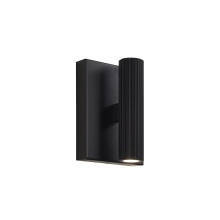 Capital Canada 659021MB - 4.5" W x 6" H Integrated LED Mini Dual Sconce in Matte Black with Fluted Texture
