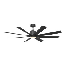 Generation Lighting 8FLSM65MBKD - Flera Smart 65 LED Ceiling Fan in Midnight Black with Midnight Black Blades