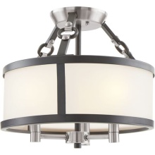 Gerrie Lighting Studio Items 83443/3 - Armstrong Grove 3 Light 13 inch Espresso with Satin Nickel Semi Flush Mount Ceiling Light