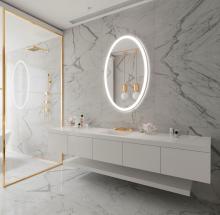 Paris Mirrors GALAO3048RGB - Galaxy Oval Mirror (Frontlit, Chrome Frame)