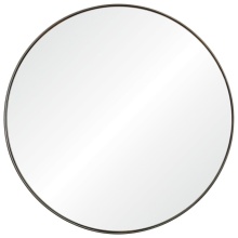 Renwil MT1822 - Lester 30" Tall Round Wall Mirror, Grey