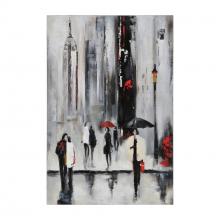 Renwil OL590 - Bustling City I 24" Wide Canvas Art, Black