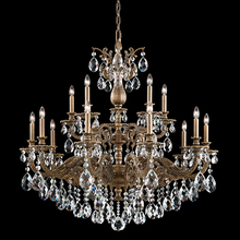 Schonbek 1870 5685-22R - Milano 15 Light 120V Chandelier in Heirloom Gold with Radiance Crystal