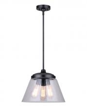 Canarm IPL1097A03BK13 - SADIE, IPL734B01BK, MBK Color, 1 Lt Rod Pendant, 100W Type A, 15.75" W x 10.35 - 58.35" H