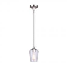 Canarm IPL1102A01BN - CONALL, IPL1102A01BN, 1 Lt Rod Pendant, Clear Glass, 60W Type A, 5" W x 12 - 60" H