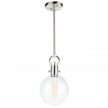 Artcraft AC10120SN - Single Round Glass Pendant (Satin Nickel)