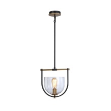 Artcraft AC11741BB - Cheshire Collection 1-Light Pendant, Black & Brass