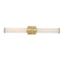 Artcraft AC11773CB - Positano - 2-Light Bathroom Vanity Light - Clear Glass/Satin Brass