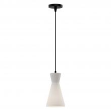 Alora Lighting PD473706MBOP - Betty 6-in Matte Black/Opal Glass 1 Light Pendant