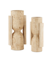 Currey 1200-0815 - Stone Vase, Face to Face Set of 2